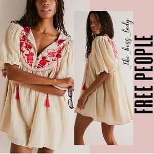 [Free People] Rosa Linda Embroidered Minidress XS